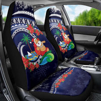 Felis Pusgua Guam Santa Car Seat Cover Merry Christmas with Polynesian Tribal