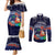 Felis Pusgua Guam Santa Couples Matching Mermaid Dress and Long Sleeve Button Shirt Merry Christmas with Polynesian Tribal