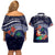 Felis Pusgua Guam Santa Couples Matching Off Shoulder Short Dress and Hawaiian Shirt Merry Christmas with Polynesian Tribal