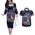 Felis Pusgua Guam Santa Couples Matching Off The Shoulder Long Sleeve Dress and Hawaiian Shirt Merry Christmas with Polynesian Tribal