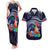 Felis Pusgua Guam Santa Couples Matching Tank Maxi Dress and Hawaiian Shirt Merry Christmas with Polynesian Tribal