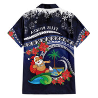 Felis Pusgua Guam Santa Family Matching Long Sleeve Bodycon Dress and Hawaiian Shirt Merry Christmas with Polynesian Tribal