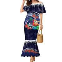 Felis Pusgua Guam Santa Family Matching Mermaid Dress and Hawaiian Shirt Merry Christmas with Polynesian Tribal