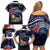 Felis Pusgua Guam Santa Family Matching Off Shoulder Short Dress and Hawaiian Shirt Merry Christmas with Polynesian Tribal