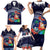 Felis Pusgua Guam Santa Family Matching Short Sleeve Bodycon Dress and Hawaiian Shirt Merry Christmas with Polynesian Tribal