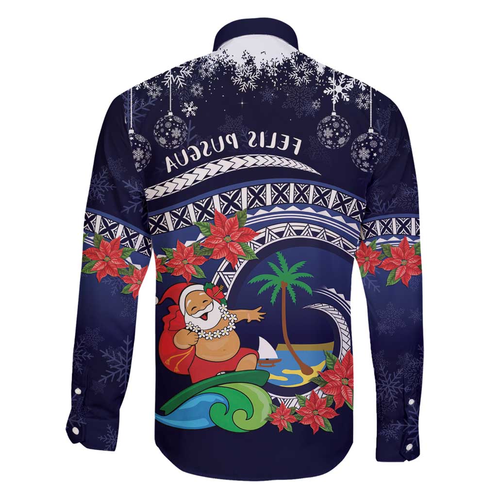 Felis Pusgua Guam Santa Family Matching Tank Maxi Dress and Hawaiian Shirt Merry Christmas with Polynesian Tribal