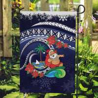 Felis Pusgua Guam Santa Garden Flag Merry Christmas with Polynesian Tribal LT9 Garden Flag Blue - Polynesian Pride