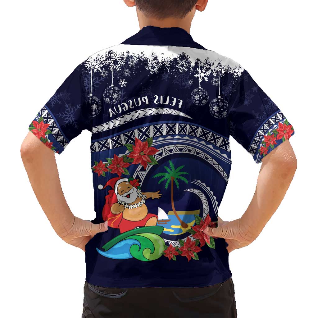 Felis Pusgua Guam Santa Hawaiian Shirt Merry Christmas with Polynesian Tribal LT9 - Polynesian Pride