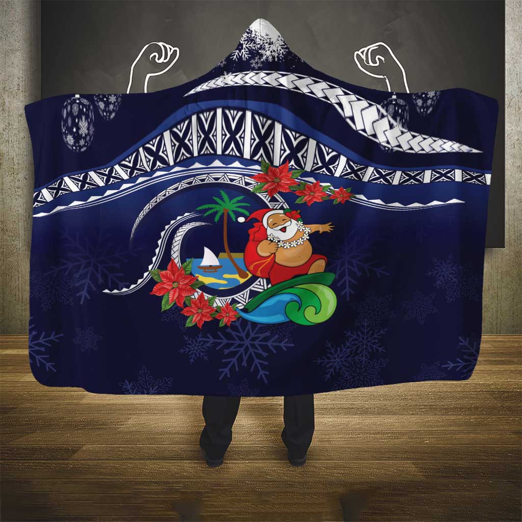 Felis Pusgua Guam Santa Hooded Blanket Merry Christmas with Polynesian Tribal LT9 - Polynesian Pride