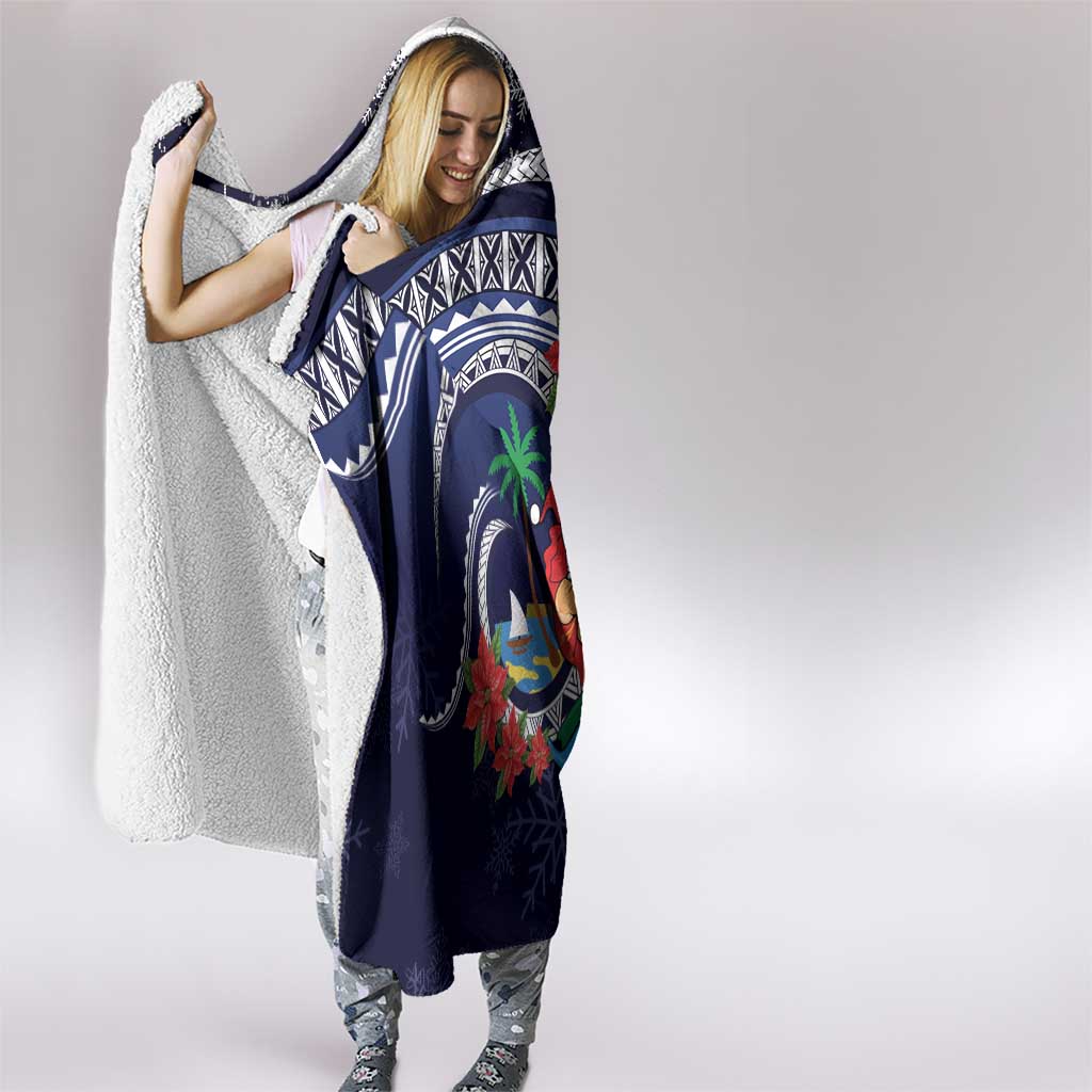 Felis Pusgua Guam Santa Hooded Blanket Merry Christmas with Polynesian Tribal LT9 - Polynesian Pride