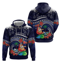 Felis Pusgua Guam Santa Hoodie Merry Christmas with Polynesian Tribal