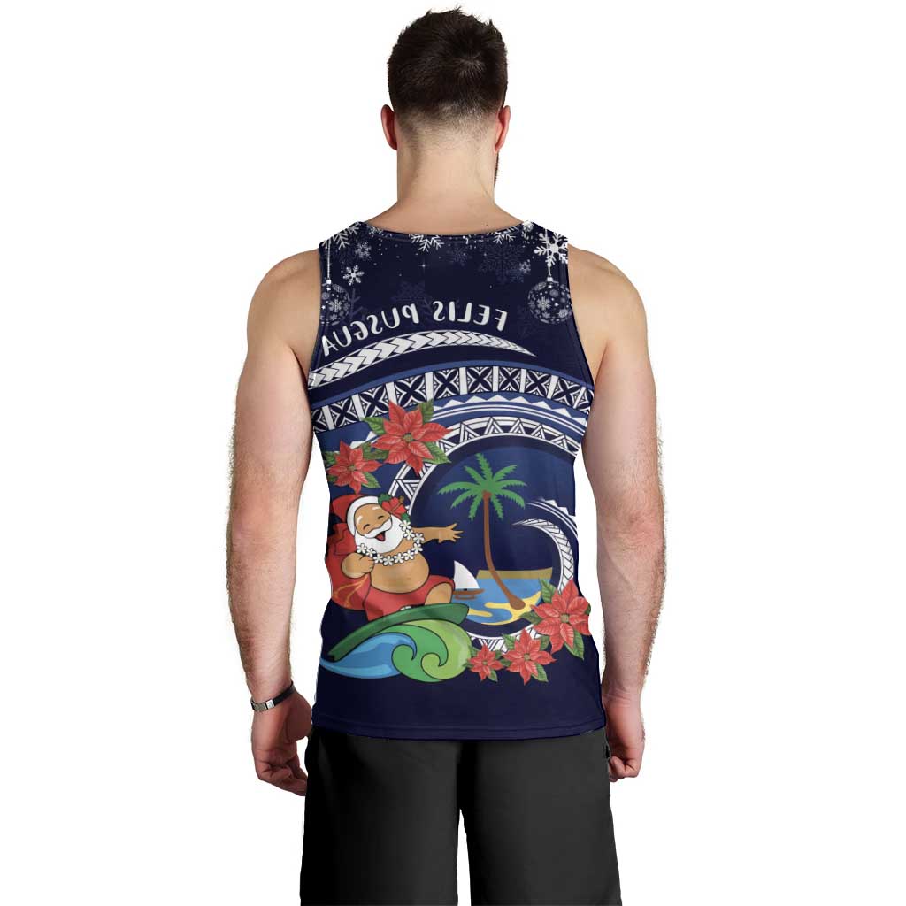 Felis Pusgua Guam Santa Men Tank Top Merry Christmas with Polynesian Tribal LT9 - Polynesian Pride