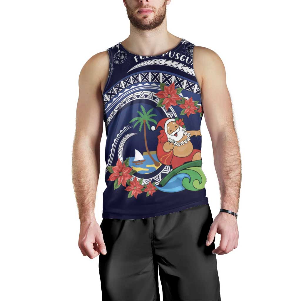 Felis Pusgua Guam Santa Men Tank Top Merry Christmas with Polynesian Tribal LT9 - Polynesian Pride