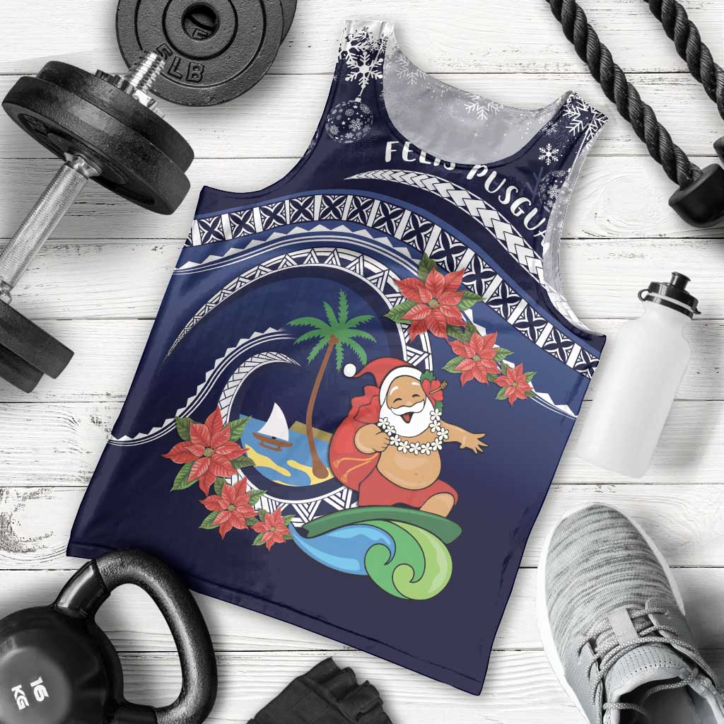Felis Pusgua Guam Santa Men Tank Top Merry Christmas with Polynesian Tribal LT9 - Polynesian Pride