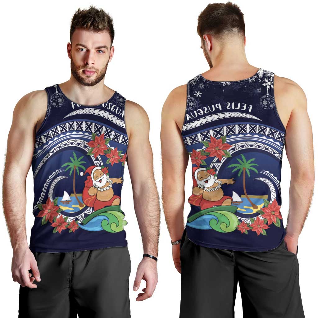 Felis Pusgua Guam Santa Men Tank Top Merry Christmas with Polynesian Tribal LT9 - Polynesian Pride