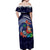 Felis Pusgua Guam Santa Off Shoulder Maxi Dress Merry Christmas with Polynesian Tribal