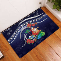 Felis Pusgua Guam Santa Rubber Doormat Merry Christmas with Polynesian Tribal LT9 - Polynesian Pride
