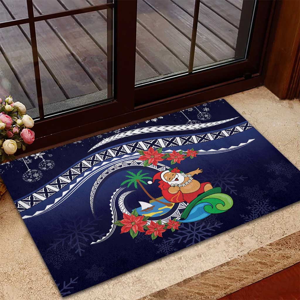Felis Pusgua Guam Santa Rubber Doormat Merry Christmas with Polynesian Tribal LT9 - Polynesian Pride