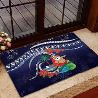 Felis Pusgua Guam Santa Rubber Doormat Merry Christmas with Polynesian Tribal LT9 - Polynesian Pride