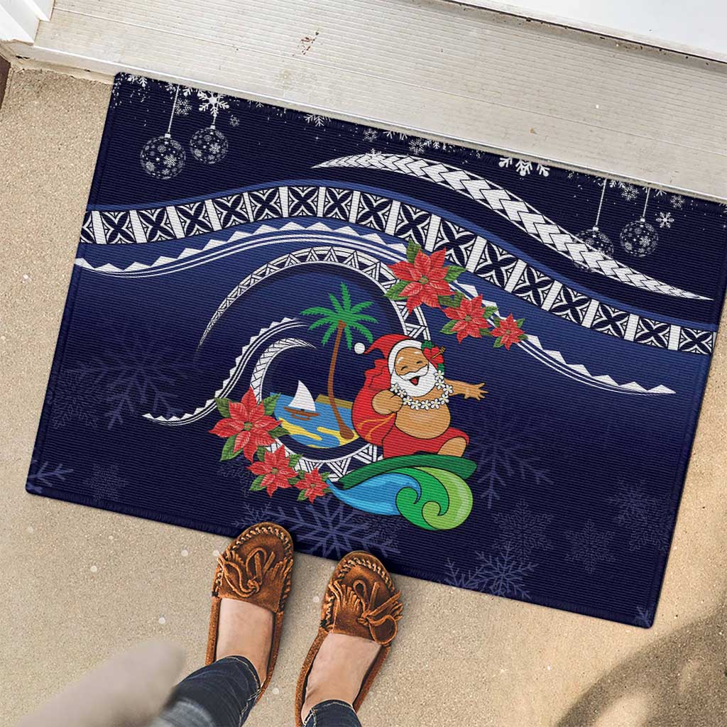 Felis Pusgua Guam Santa Rubber Doormat Merry Christmas with Polynesian Tribal LT9 - Polynesian Pride