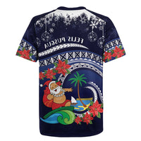 Felis Pusgua Guam Santa Rugby Jersey Merry Christmas with Polynesian Tribal LT9 - Polynesian Pride