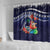 Felis Pusgua Guam Santa Shower Curtain Merry Christmas with Polynesian Tribal