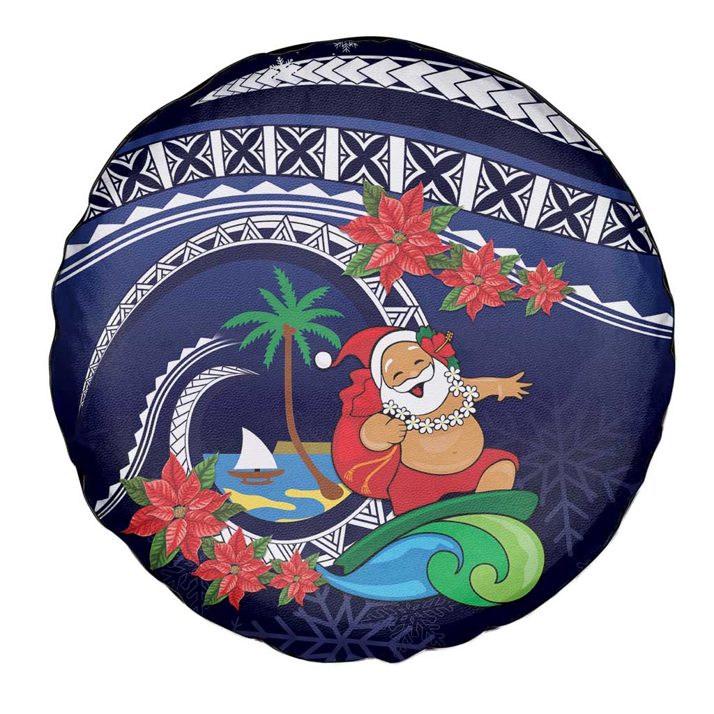 Felis Pusgua Guam Santa Spare Tire Cover Merry Christmas with Polynesian Tribal LT9 - Polynesian Pride