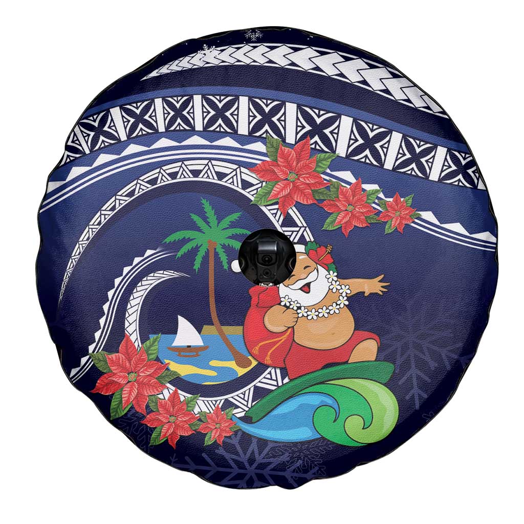 Felis Pusgua Guam Santa Spare Tire Cover Merry Christmas with Polynesian Tribal LT9 - Polynesian Pride