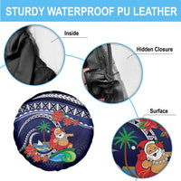 Felis Pusgua Guam Santa Spare Tire Cover Merry Christmas with Polynesian Tribal LT9 - Polynesian Pride