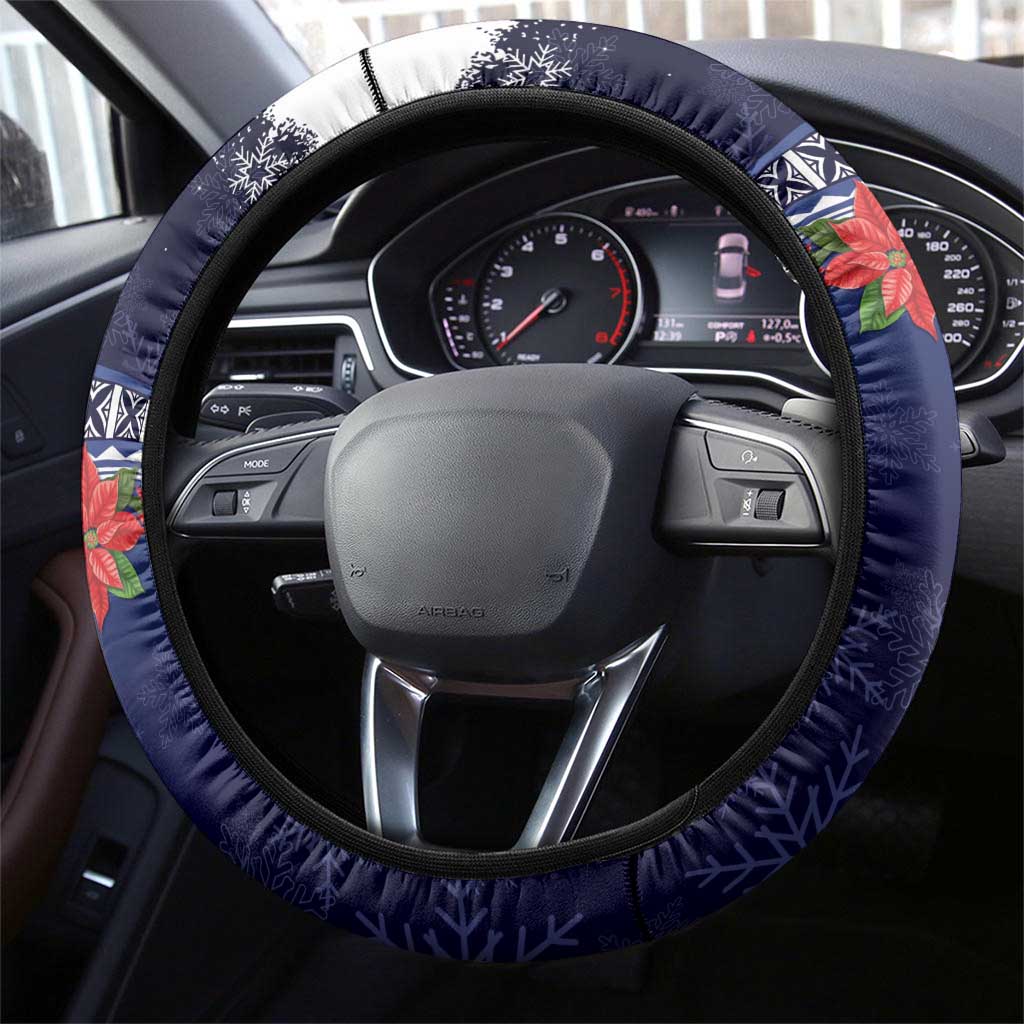 Felis Pusgua Guam Santa Steering Wheel Cover Merry Christmas with Polynesian Tribal LT9 - Polynesian Pride