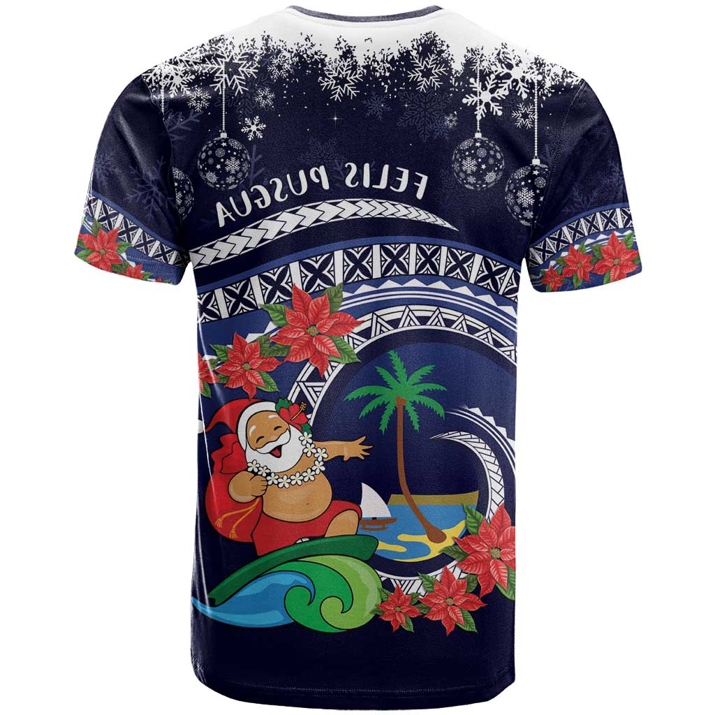 Felis Pusgua Guam Santa T Shirt Merry Christmas with Polynesian Tribal LT9 - Polynesian Pride