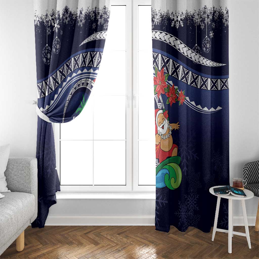 Felis Pusgua Guam Santa Window Curtain Merry Christmas with Polynesian Tribal LT9 - Polynesian Pride