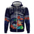 Felis Pusgua Guam Santa Zip Hoodie Merry Christmas with Polynesian Tribal