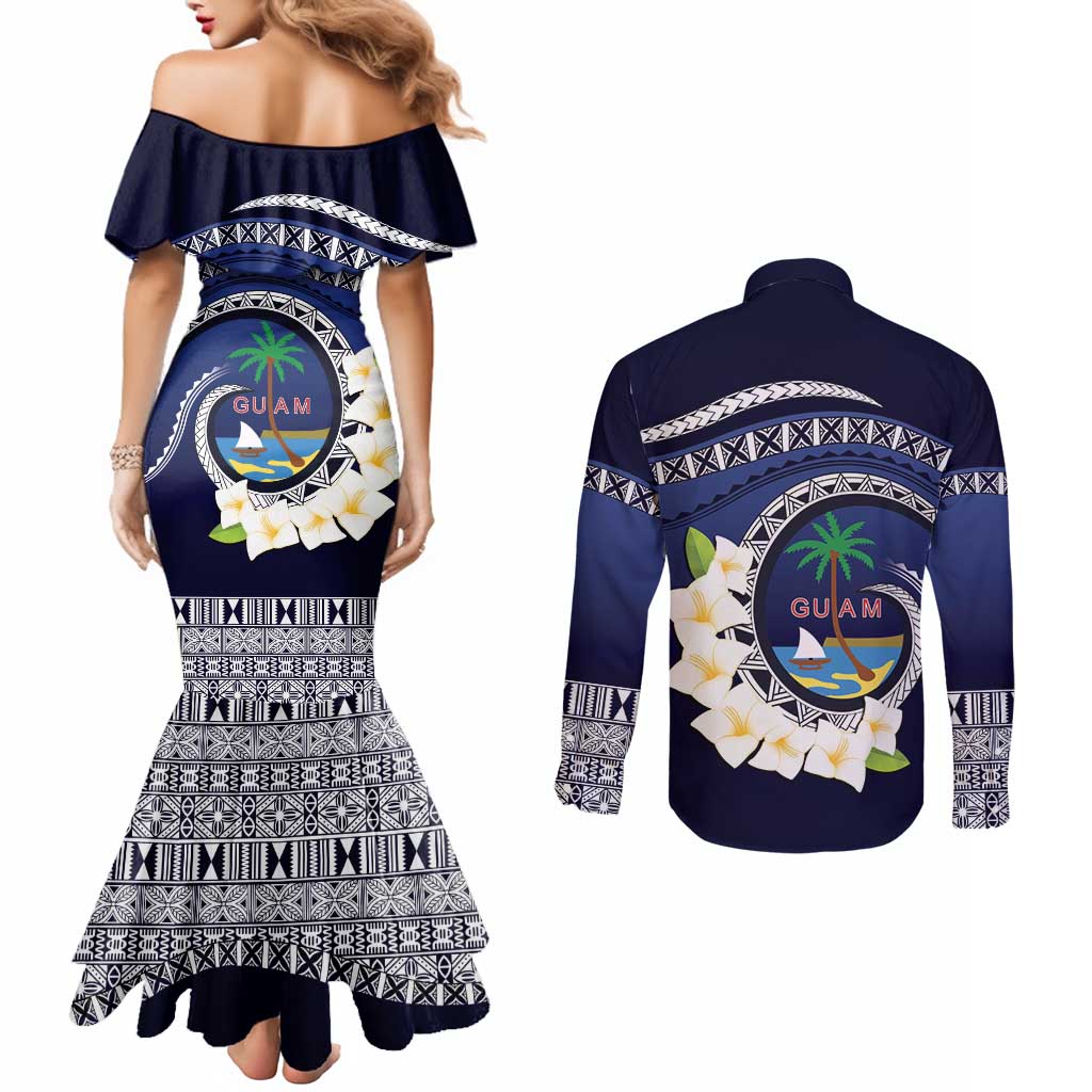 Hafai Adai Guam Guasalis Couples Matching Mermaid Dress and Long Sleeve Button Shirt Polynesian Tribal Pattern LT9 - Polynesian Pride