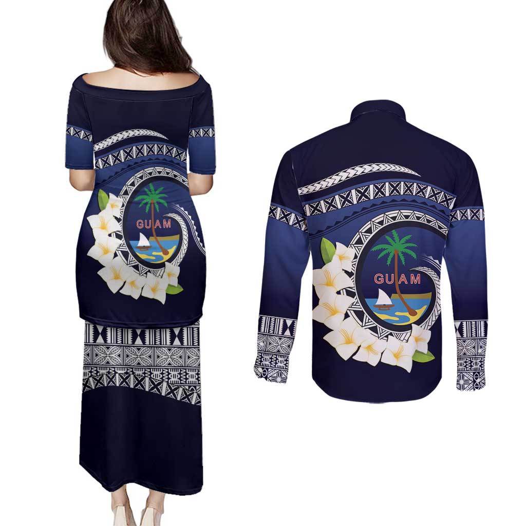 Hafai Adai Guam Guasalis Couples Matching Puletasi and Long Sleeve Button Shirt Polynesian Tribal Pattern LT9 - Polynesian Pride