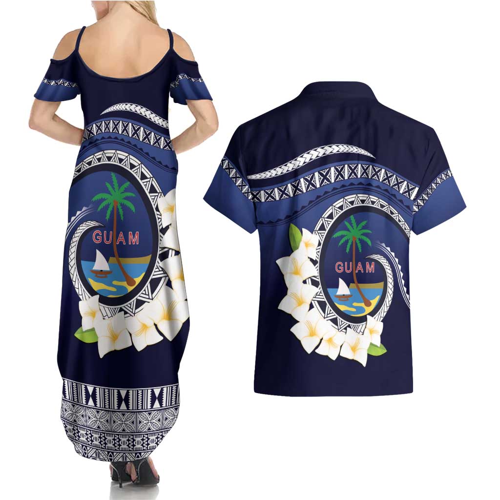 Hafai Adai Guam Guasalis Couples Matching Summer Maxi Dress and Hawaiian Shirt Polynesian Tribal Pattern LT9 - Polynesian Pride