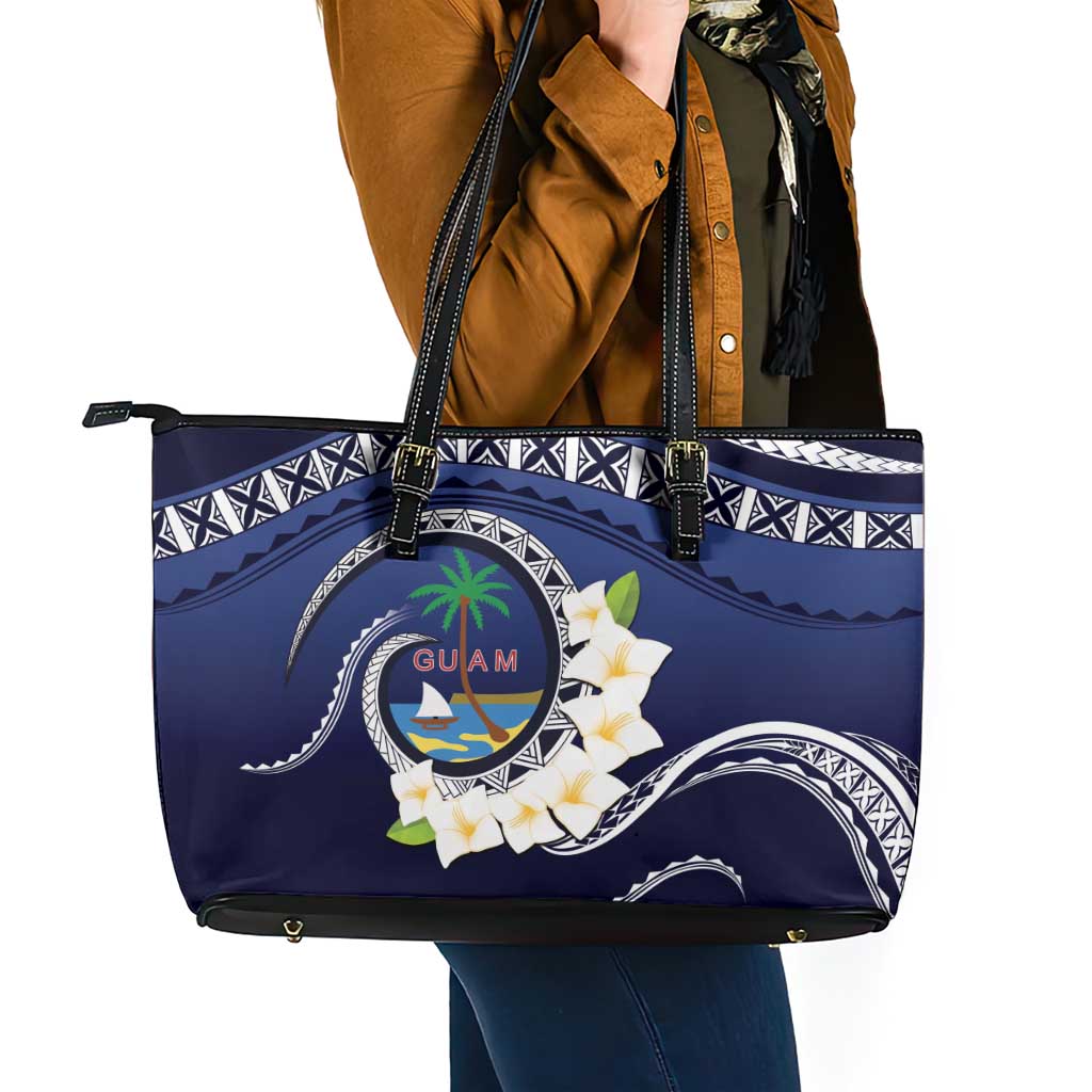 Hafai Adai Guam Guasalis Leather Tote Bag Polynesian Tribal Pattern LT9 - Polynesian Pride