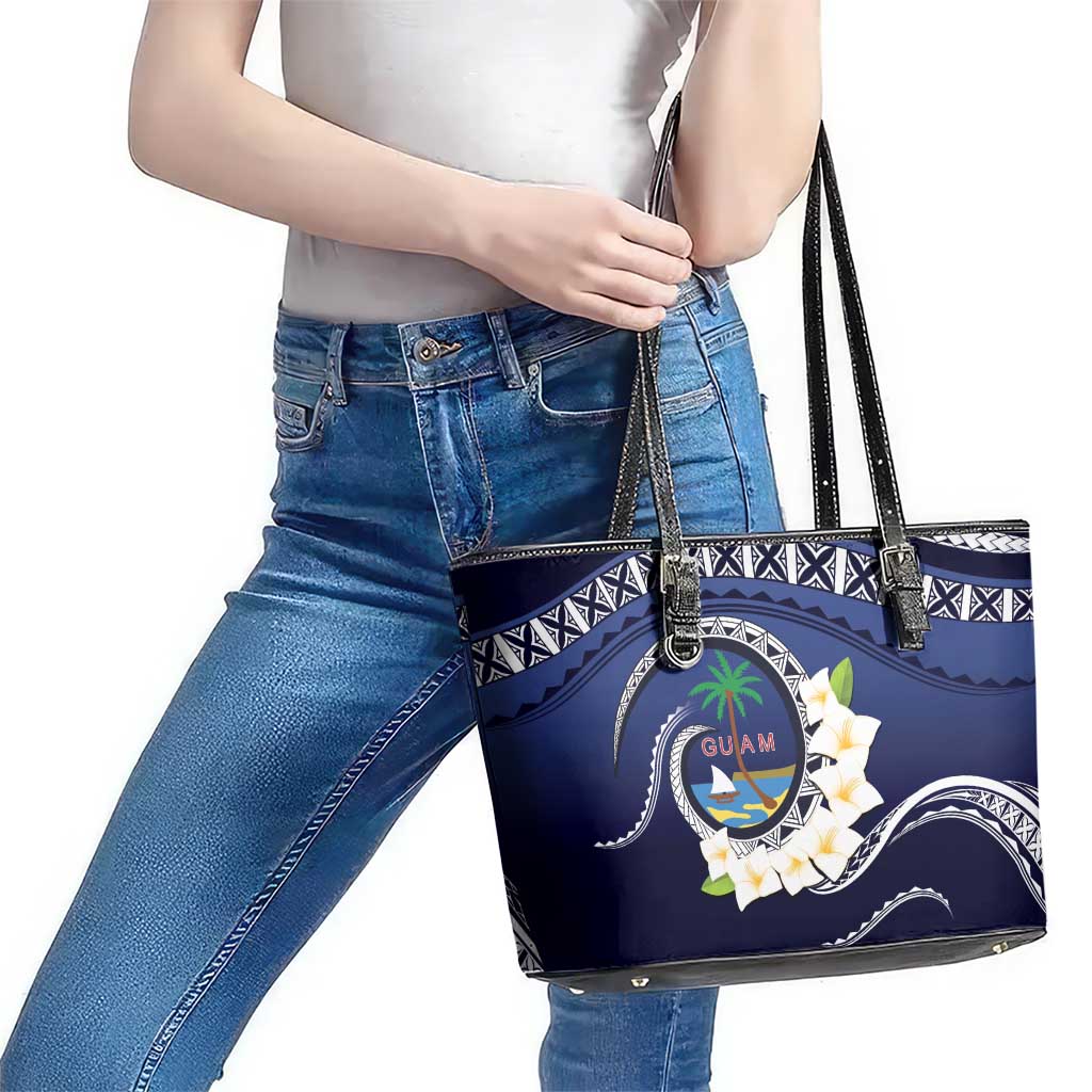 Hafai Adai Guam Guasalis Leather Tote Bag Polynesian Tribal Pattern LT9 - Polynesian Pride