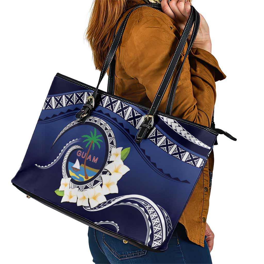 Hafai Adai Guam Guasalis Leather Tote Bag Polynesian Tribal Pattern LT9 - Polynesian Pride