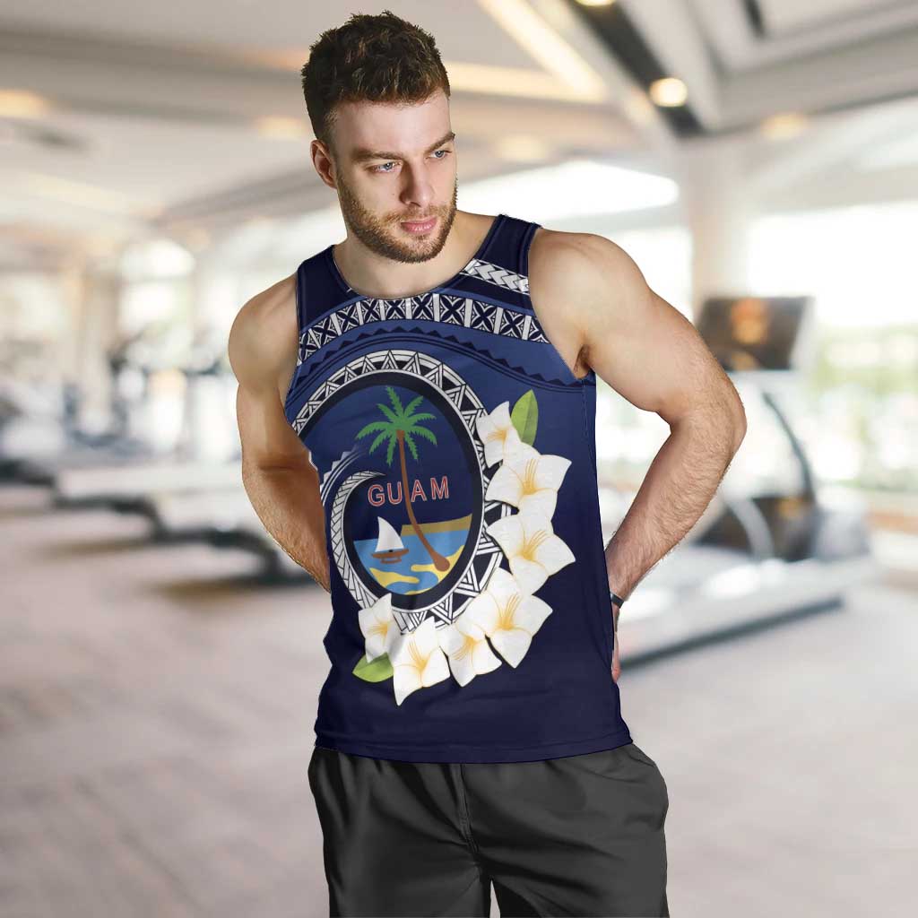 Hafai Adai Guam Guasalis Men Tank Top Polynesian Tribal Pattern LT9 Blue - Polynesian Pride