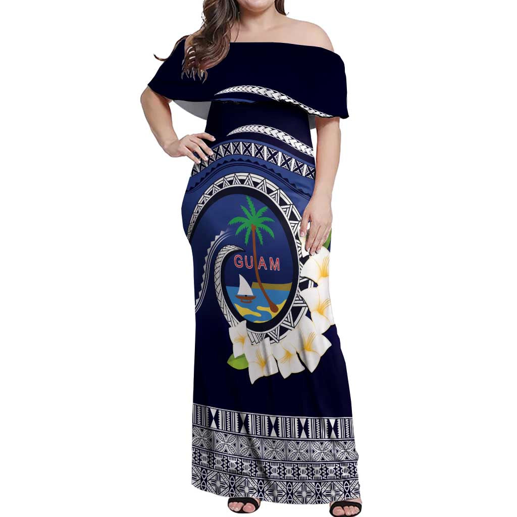 Hafai Adai Guam Guasalis Off Shoulder Maxi Dress Polynesian Tribal Pattern