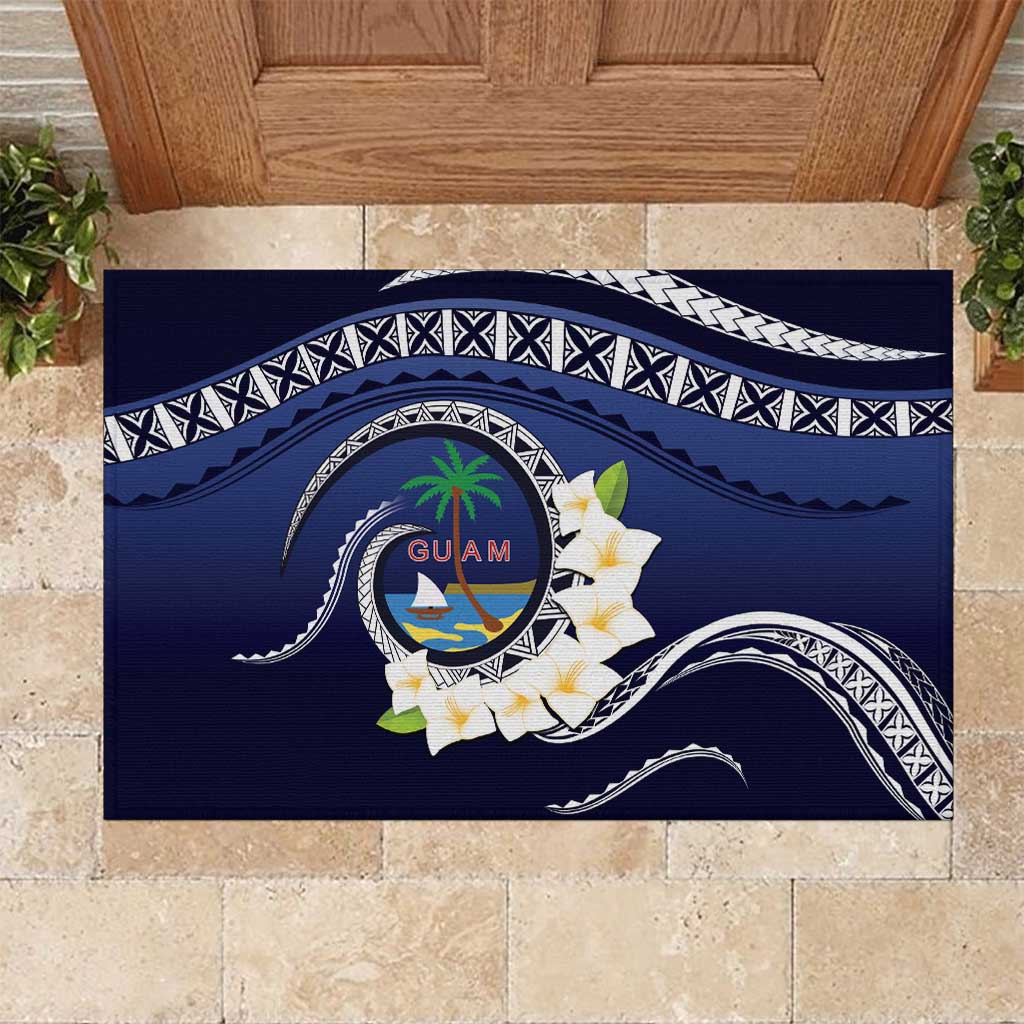Hafai Adai Guam Guasalis Rubber Doormat Polynesian Tribal Pattern LT9 Blue - Polynesian Pride
