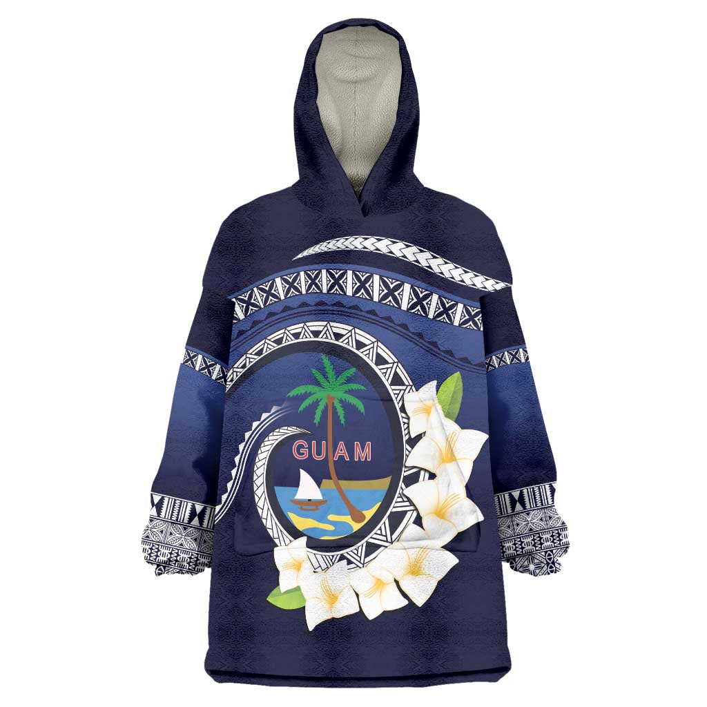 Hafai Adai Guam Guasalis Wearable Blanket Hoodie Polynesian Tribal Pattern LT9 One Size Blue - Polynesian Pride