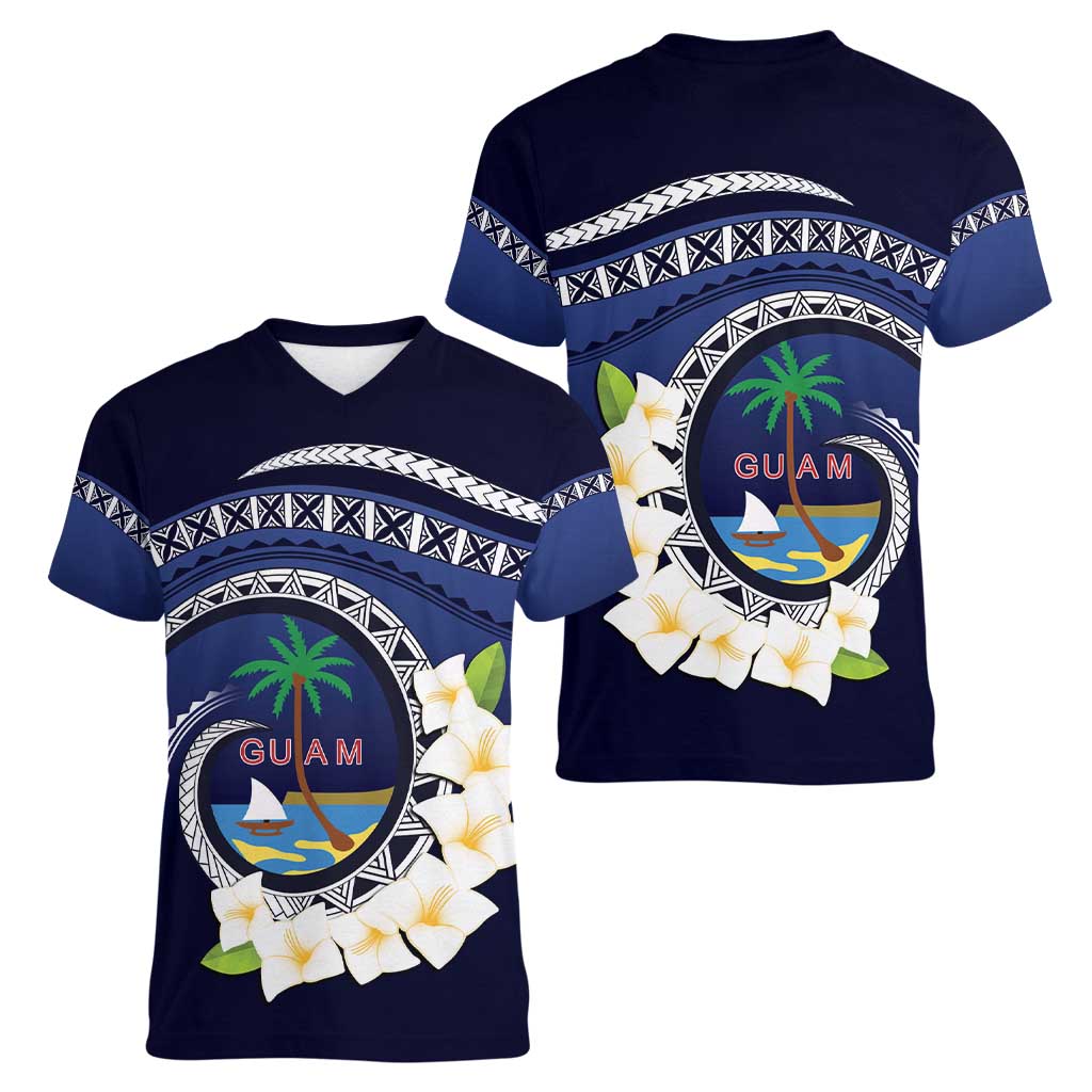 Hafai Adai Guam Guasalis Women V-Neck T-Shirt Polynesian Tribal Pattern LT9 - Polynesian Pride