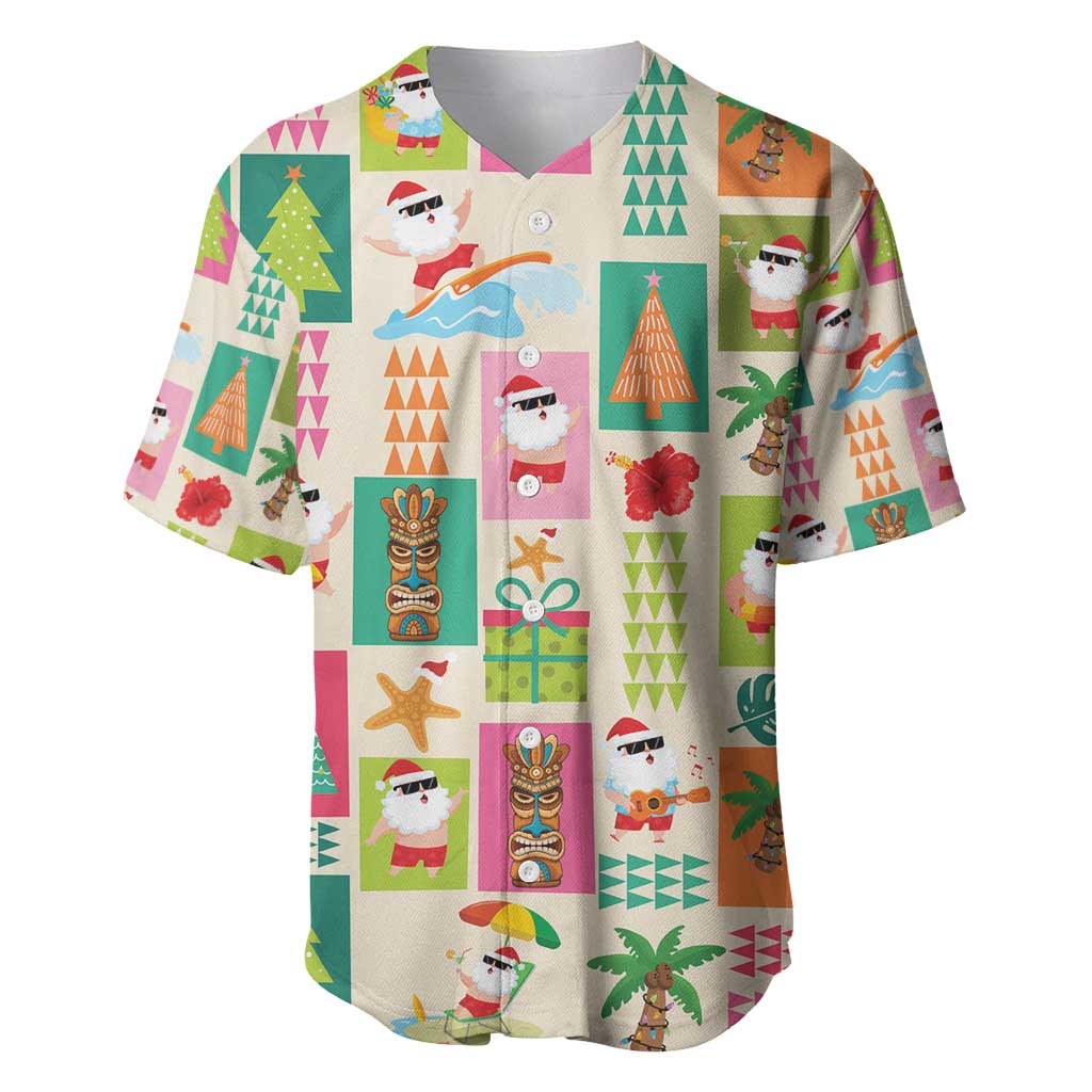 Mele Kalikimaka Hawaii Christmas Baseball Jersey Funny Santan Hippie Style