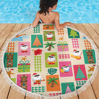 Mele Kalikimaka Hawaii Christmas Beach Blanket Funny Santan Hippie Style LT9 - Polynesian Pride