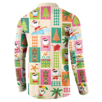 Mele Kalikimaka Hawaii Christmas Button Sweatshirt Funny Santan Hippie Style LT9 - Polynesian Pride