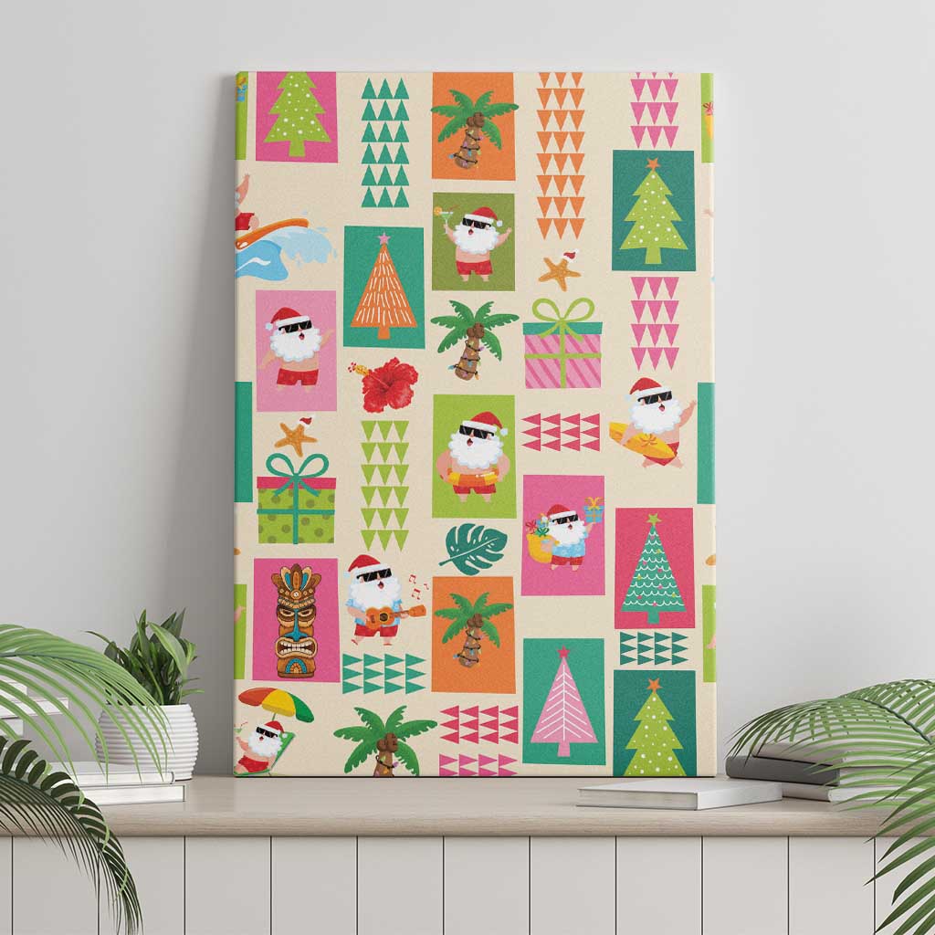 Mele Kalikimaka Hawaii Christmas Canvas Wall Art Funny Santan Hippie Style LT9 - Polynesian Pride