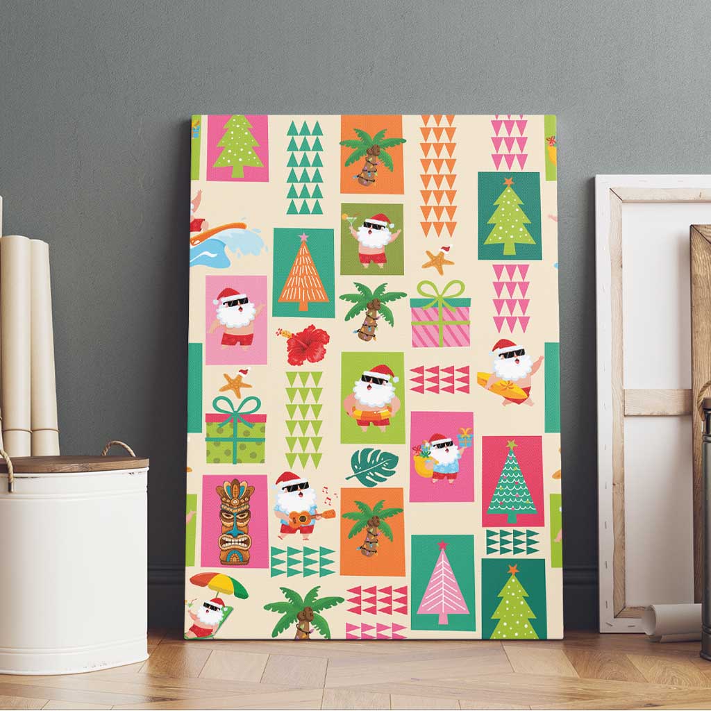 Mele Kalikimaka Hawaii Christmas Canvas Wall Art Funny Santan Hippie Style LT9 - Polynesian Pride
