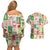 Mele Kalikimaka Hawaii Christmas Couples Matching Off Shoulder Short Dress and Hawaiian Shirt Funny Santan Hippie Style